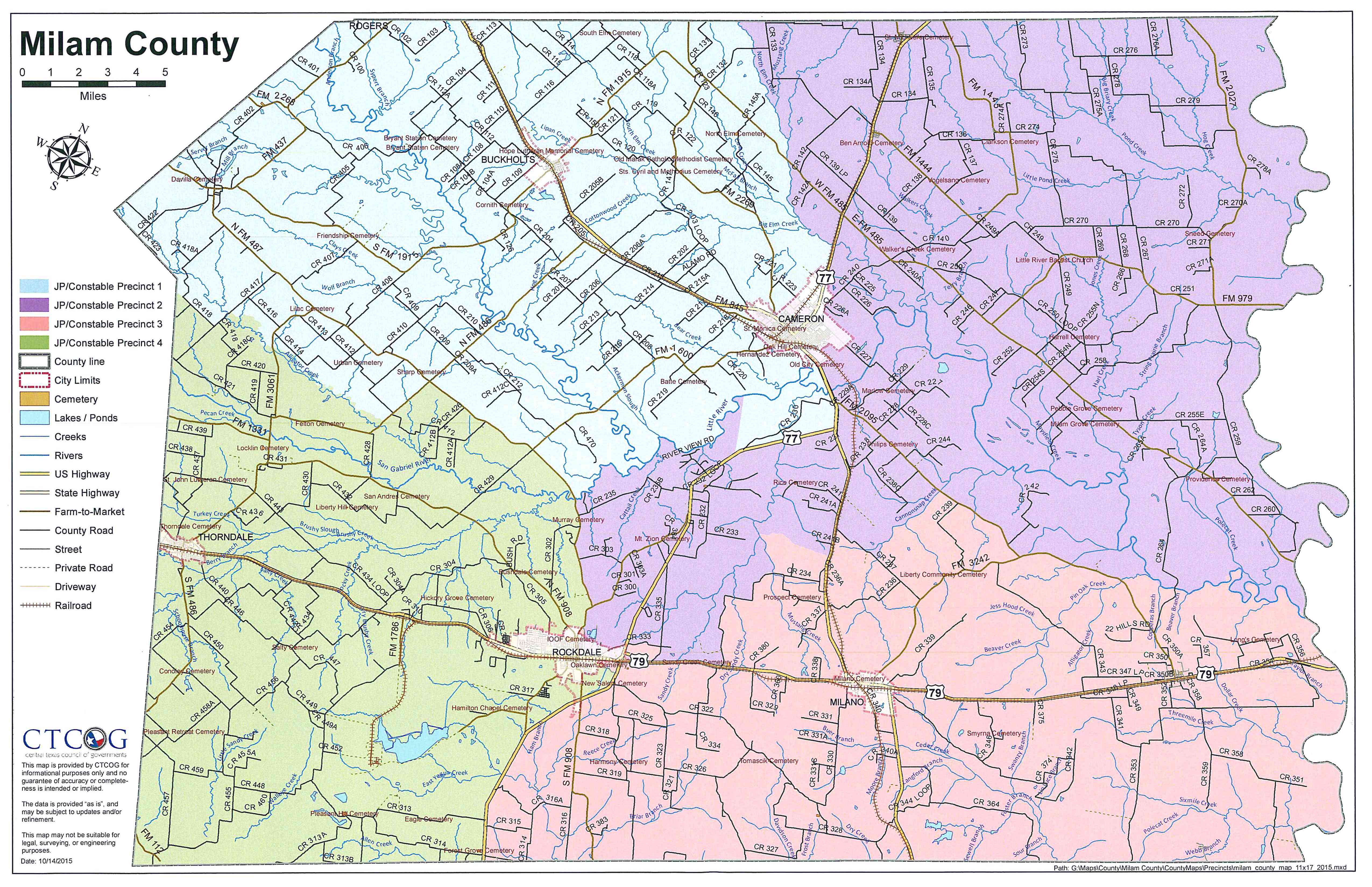 Cameron County Appraisal District Map Milam County, Texas